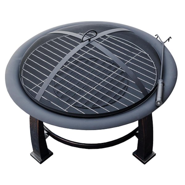 Az Patio Heaters 30 in. Wood Burning Firepit with Cooking Grate FT-235